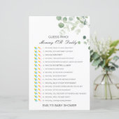 編集可能な推測Who、ママまたはパパ赤ちゃんシャワーゲーム (スタンド正面)