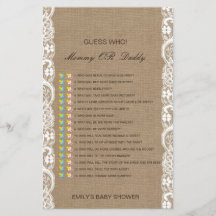 編集可能な推測Who、ママまたはパパ赤ちゃんシャワーゲーム