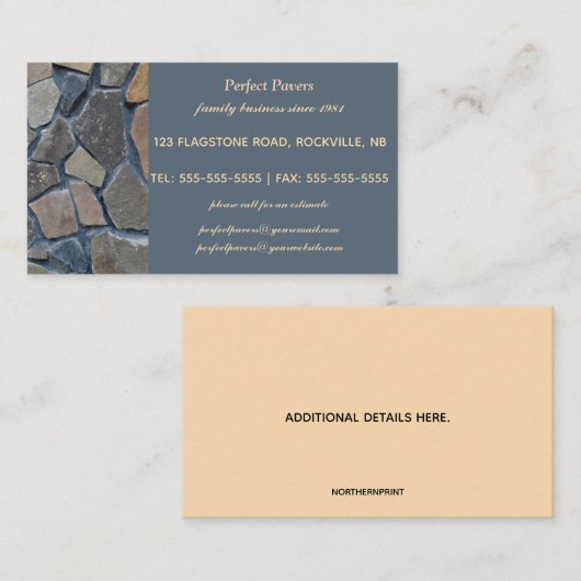 編集可能な敷石舗装 名刺 (正面/裏面)
