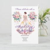 編集可能な文字でブライダルシャワー招待 招待状 (スタンド正面)