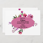 編集可能な文字でブライダルシャワー招待 招待状 (正面/裏面)