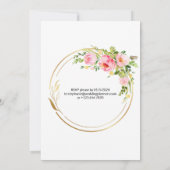 編集可能な文字でブライダルシャワー招待 招待状 (裏面)