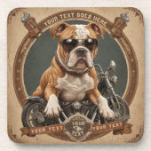 編集可能な文字でmoto dogをガード コースター (正面)