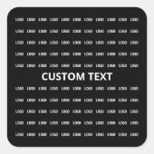 編集可能な文字とアップロードされたイメージまたはロゴパターン スクエアシール (正面)