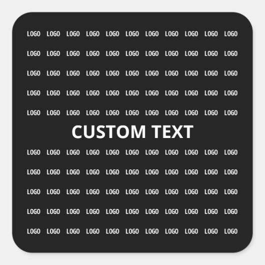 編集可能な文字とアップロードされたイメージまたはロゴパターン スクエアシール (正面)