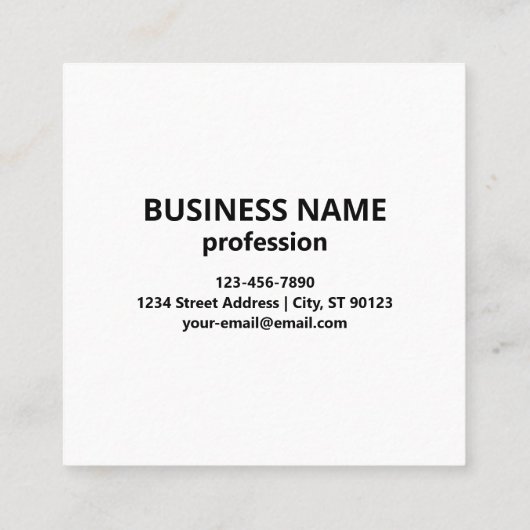 編集可能な文字とアップロードされたイメージまたはロゴパターン スクエア名刺 (裏面)