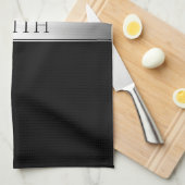 編集可能な文字と色 | グラデーシストライプョン付き縁ど/ キッチンタオル (四つ折り)