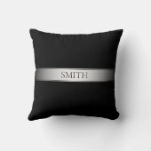 編集可能な文字と色 | グラデーシストライプョン付き縁ど/ クッション (裏面)