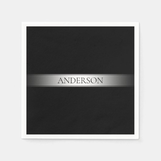 編集可能な文字と色 | グラデーシストライプョン付き縁ど/ スタンダードカクテルナプキン (正面)