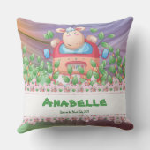 編集可能な文字を持つ冒険的な子羊 クッション (裏面)