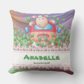 編集可能な文字を持つ冒険的な子羊 クッション (正面)