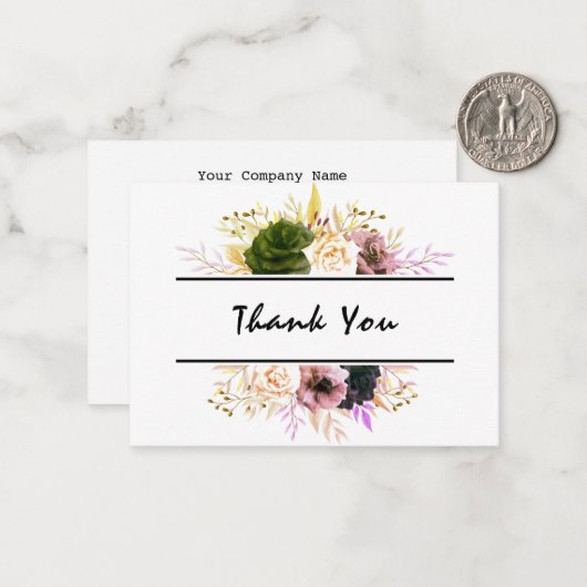 編集可能な文字フローラありがとう, Welcome, Home made ノートカード (正面/裏面インサイチュ)