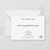 編集可能な文字フローラありがとう， Welcome, Home made ノートカード (裏面)