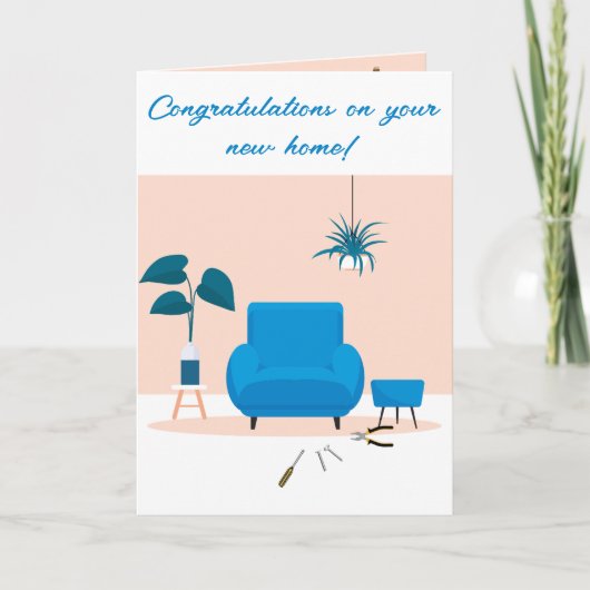 編集可能な新しいホームおめでとう カード (正面)