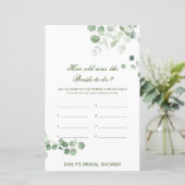 編集可能な新婦の年齢ブライダルシャワーゲーム (スタンド正面)