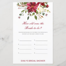 編集可能な新婦の年齢ブライダルシャワーゲーム