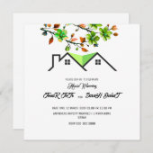 編集可能な新築祝い招待状, 新築祝いパーティー セーブザデート (正面/裏面)