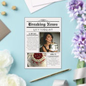 編集可能な新聞の誕生日招待状テンプレート アクリル招待状 (インサイチュ (ウェディング))