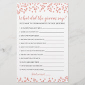 編集可能な新郎が言ったブライダルシャワーゲーム (正面)