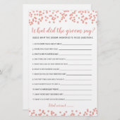 編集可能な新郎が言ったブライダルシャワーゲーム (正面/裏面)