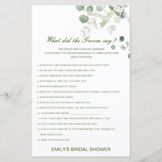 編集可能な新郎の発言 (正面)