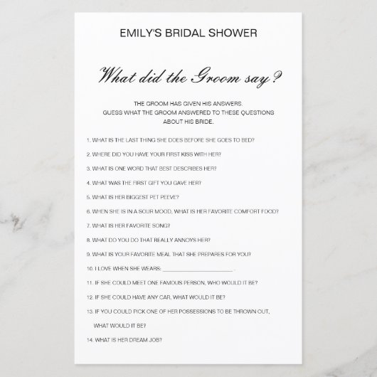 編集可能な新郎の発言 (正面)