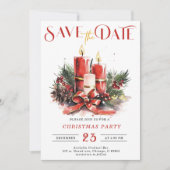 編集可能な日付の保存テンプレートクリスマスパーティー 招待状 (正面)