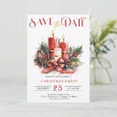 編集可能な日付の保存テンプレートクリスマスパーティー 招待状 (スタンド正面)
