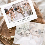 編集可能な日付を保存4写真白文字 ポストカード<br><div class="desc">写真モダン日付のカー結婚ドを保存[日付の招待カードを保存する]には、白い背景に白いタイポグラフィとシックでシックなのデザインが含まシンプルれ、婚約写真の写真を追加できまカスタマイズす。</div>