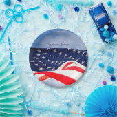 編集可能な星とストライプへようこそ ペーパープレート (パーティー)