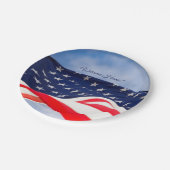 編集可能な星とストライプへようこそ ペーパープレート (アングル)