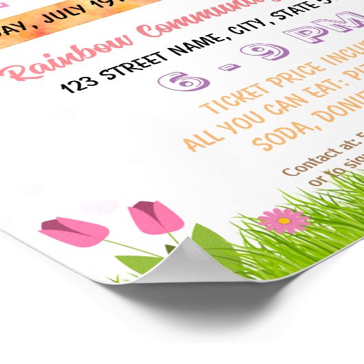 編集可能な春フライのスクールフライヤー ポスター (角)