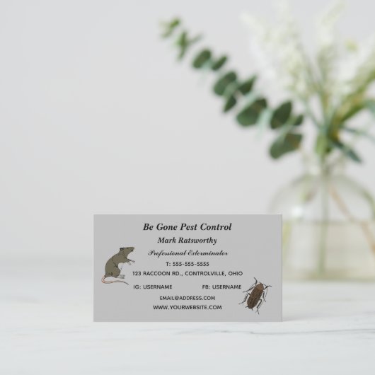 編集可能な有害生物管理サービス 名刺 (スタンド正面)