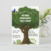 編集可能な木と自然の家族再会パーティー招待状 招待状 (スタンド正面)