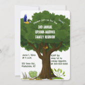 編集可能な木と自然の家族再会パーティー招待状 招待状 (正面)