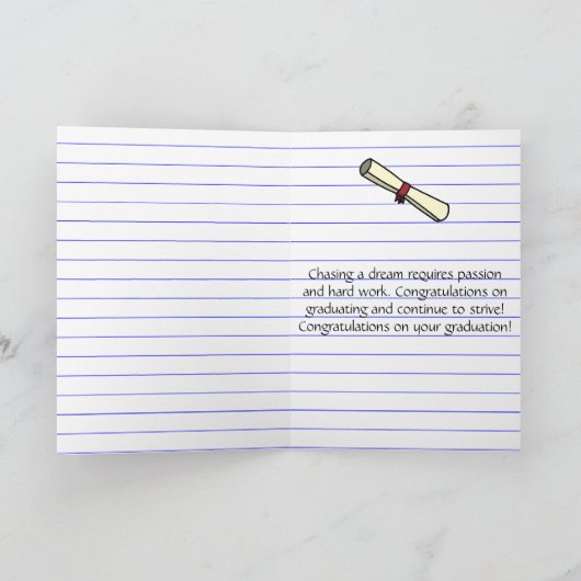 編集可能な本棚卒業 カード (内部)