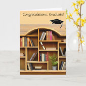 編集可能な本棚卒業 カード (黄色い花)