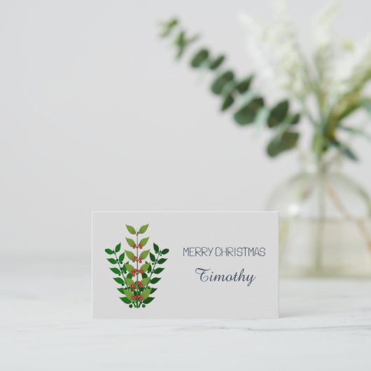 編集可能な枝と果実のクリスマス プレイスカード (スタンド正面)