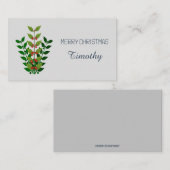 編集可能な枝と果実のクリスマス プレイスカード (正面/裏面)