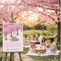 編集可能な桜のピクニックポスター