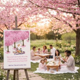 編集可能な桜のピクニックポスター ポスター