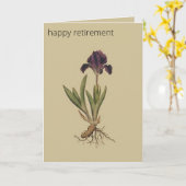 編集可能な植物性矮小虹彩挨拶 カード (黄色い花)