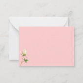 編集可能な植物白い赤いバラのライブラリ ノートカード (裏面)