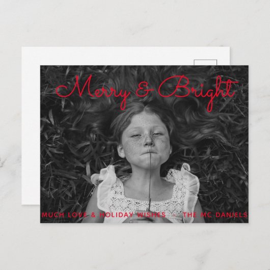 編集可能な楽しいホリデー写真カード シーズンポストカード (正面/裏面)