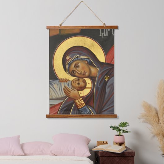 編集可能な正統のアイコン、トートコスとキリストの子 吊り下げ型タペストリー (寝室)