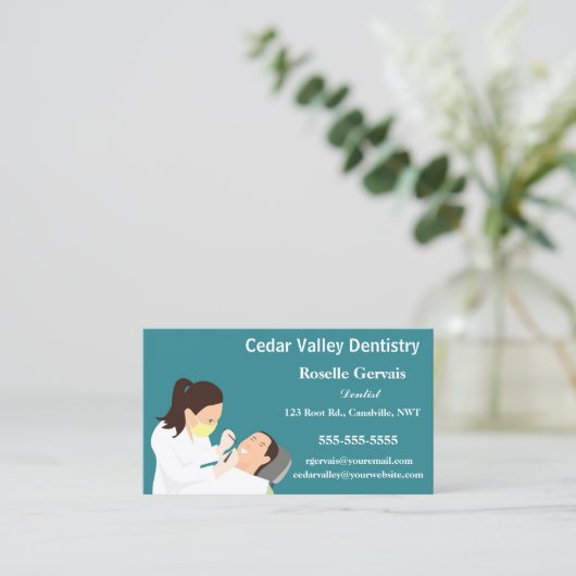 編集可能な歯科医 名刺 (スタンド正面)