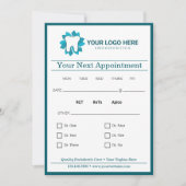 編集可能な歯科次アポイントメント 招待状 (正面)