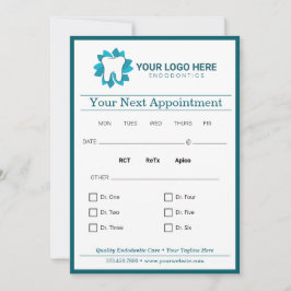 編集可能な歯科次アポイントメント 招待状