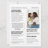 編集可能な母の日新聞グリーティングカード カード (裏面)