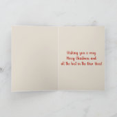 編集可能な民俗アートの鹿のクリスマスカード カード (内部)